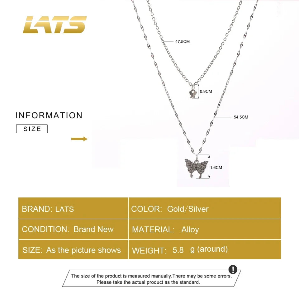 Elegant Double Layer Butterfly Necklace