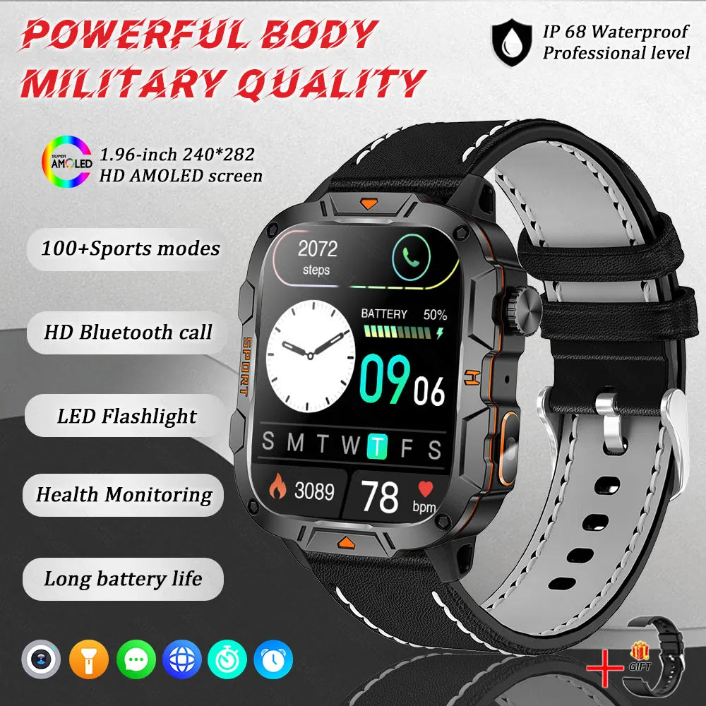 Military Grade AMOLED Waterproof Smart Watch