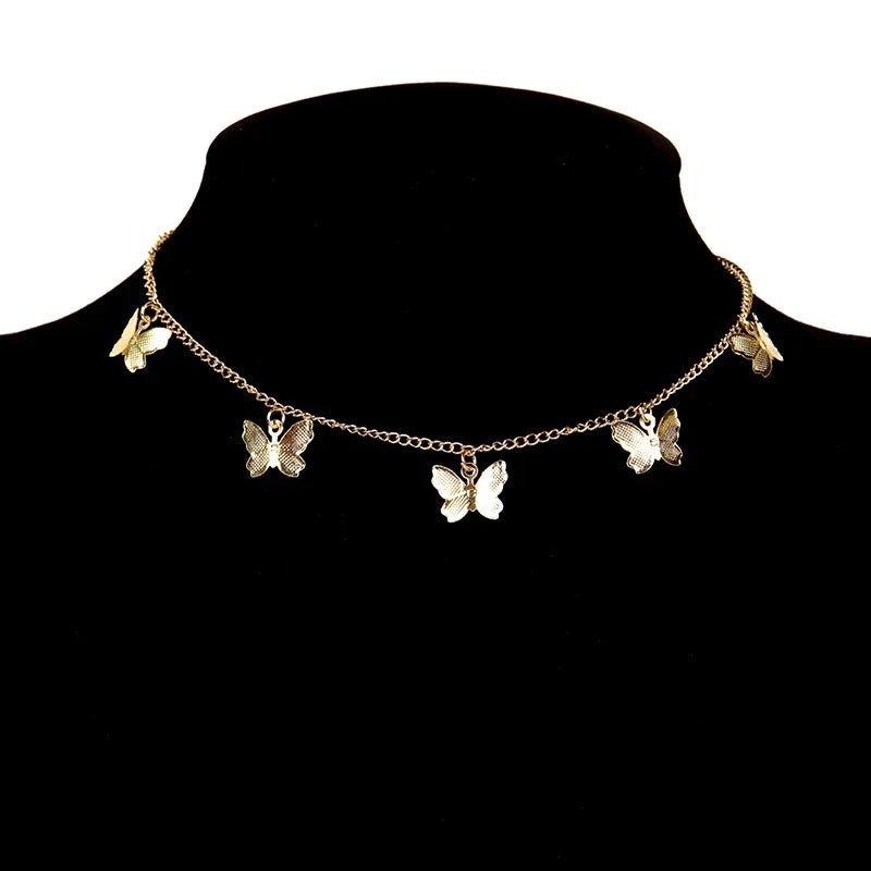 Elegant Double Layer Butterfly Necklace