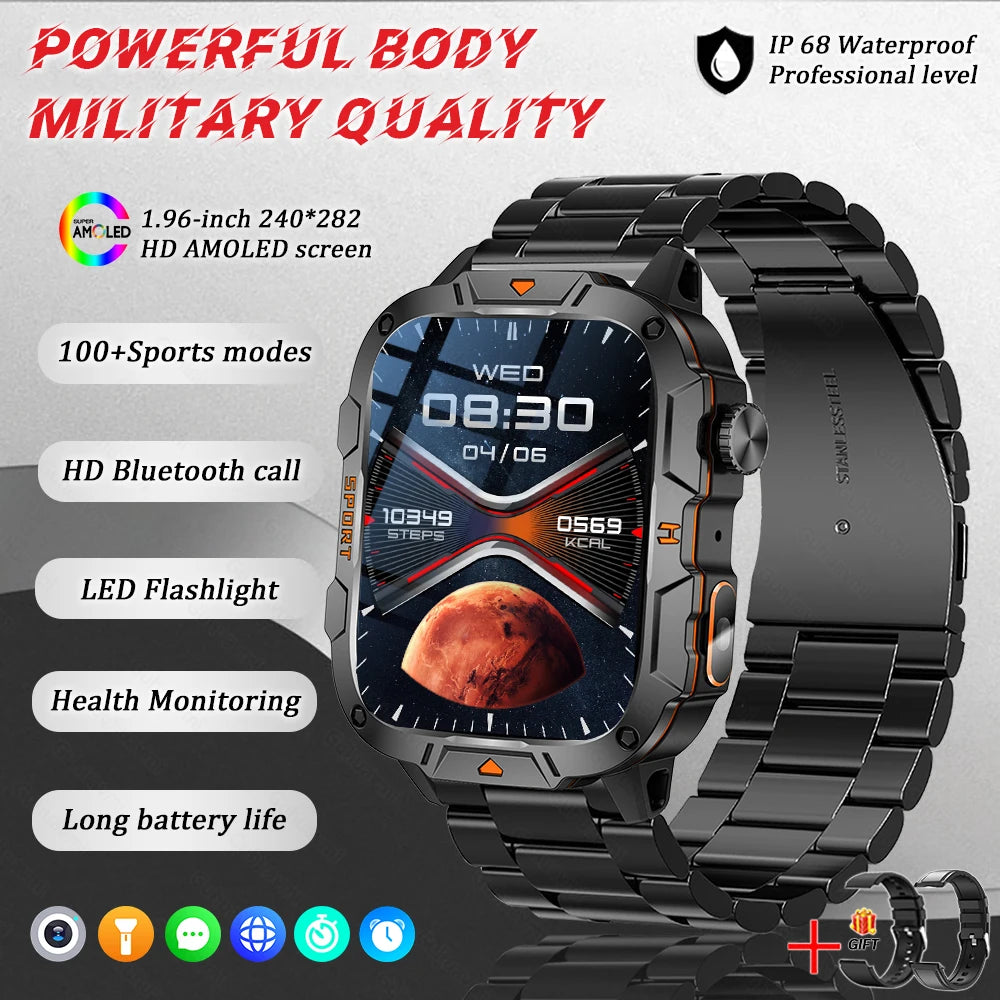 Military Grade AMOLED Waterproof Smart Watch