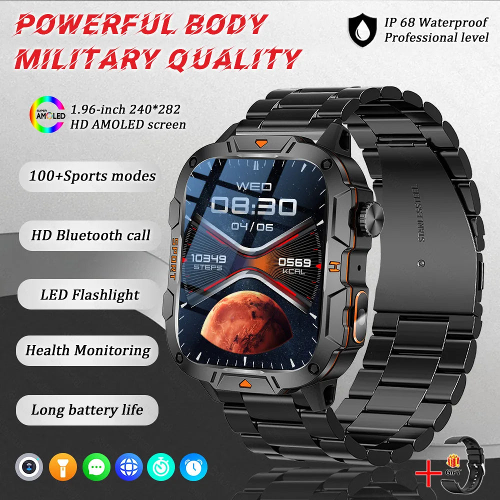 Military Grade AMOLED Waterproof Smart Watch