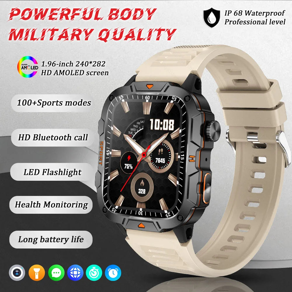Military Grade AMOLED Waterproof Smart Watch