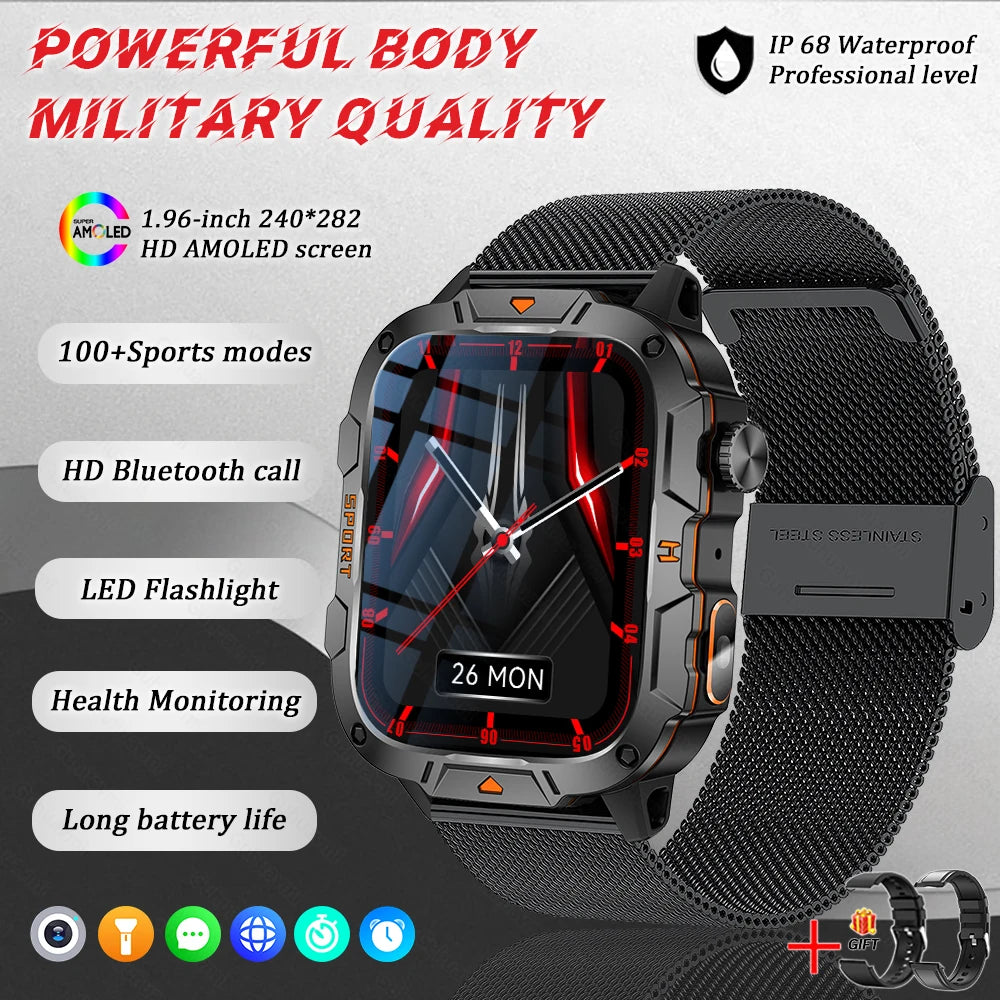 Military Grade AMOLED Waterproof Smart Watch