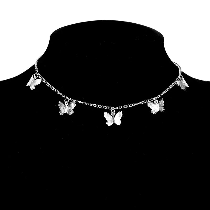 Elegant Double Layer Butterfly Necklace