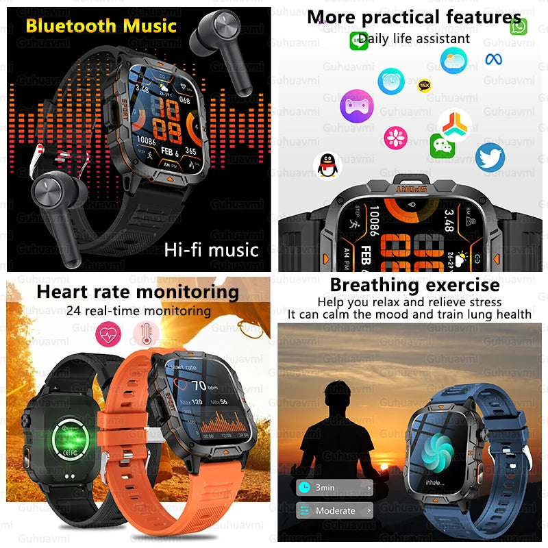 Military Grade AMOLED Waterproof Smart Watch