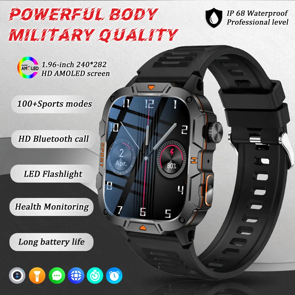Military Grade AMOLED Waterproof Smart Watch