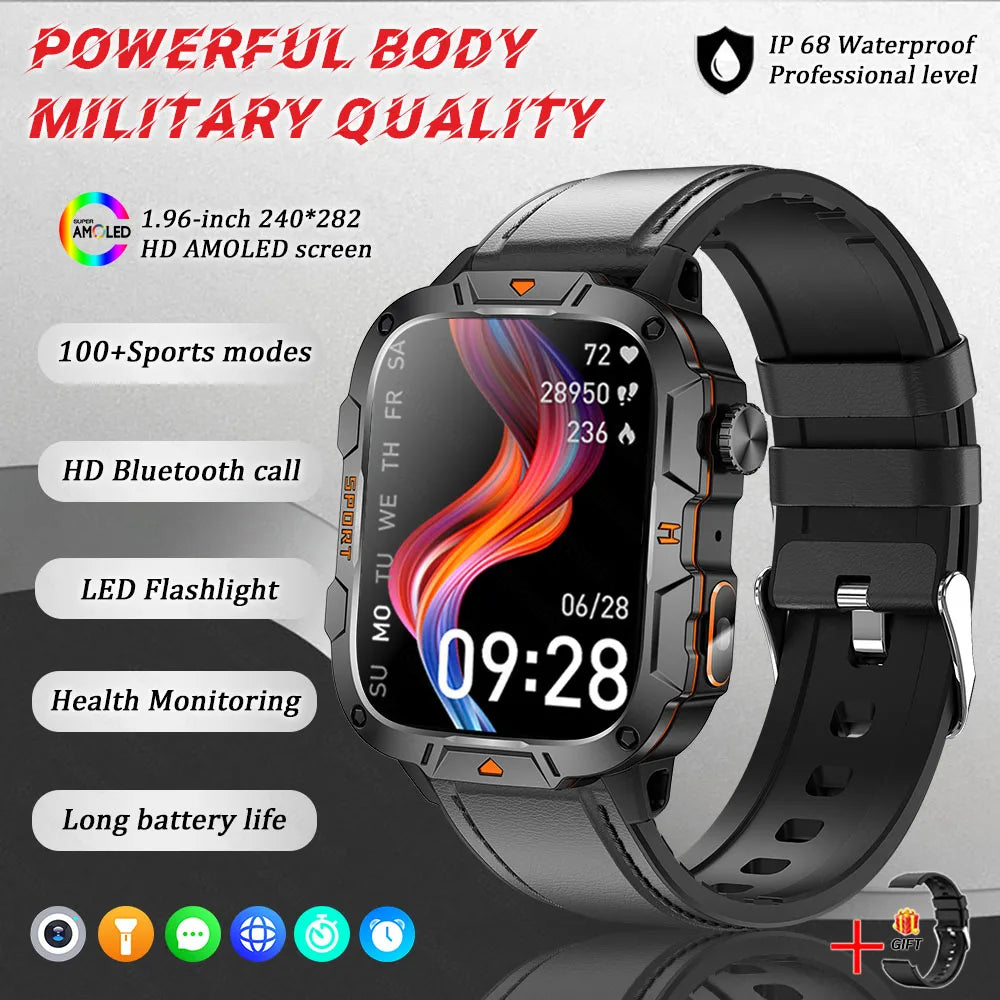 Military Grade AMOLED Waterproof Smart Watch