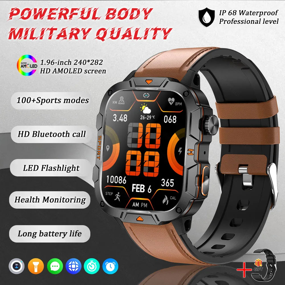 Military Grade AMOLED Waterproof Smart Watch