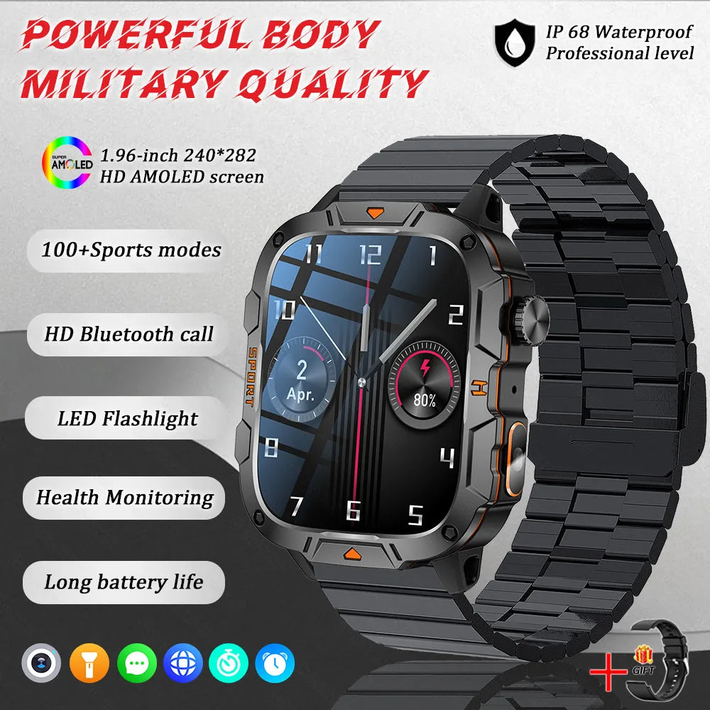 Military Grade AMOLED Waterproof Smart Watch