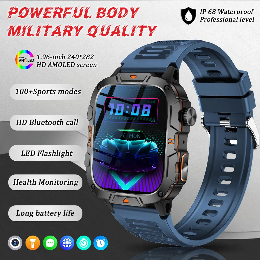 Military Grade AMOLED Waterproof Smart Watch