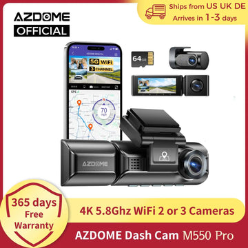 AZDOME 4K Dash Cam Built-in GPS WiFi