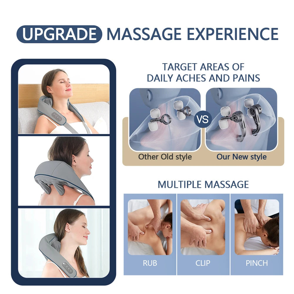 Wireless Kneading Neck Shoulder Massage Shawl