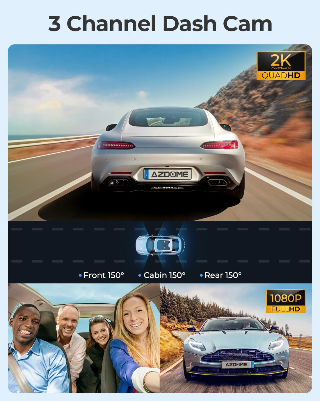 AZDOME 4K Dash Cam Built-in GPS WiFi