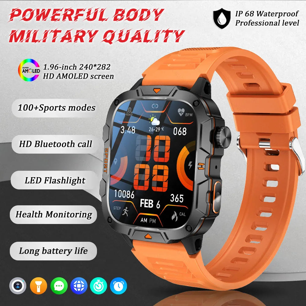 Military Grade AMOLED Waterproof Smart Watch